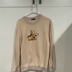 Beige Graphic Men Sweater